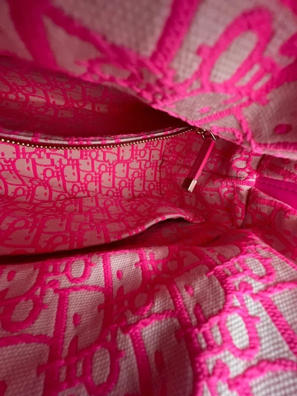 Christian Wicker Oblique Fluorescent Pink Medium Lady Bag